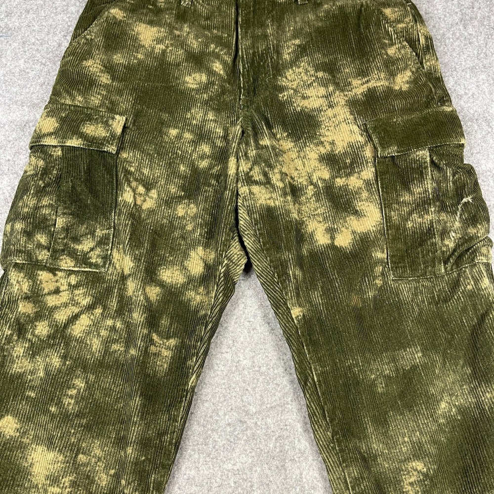 Vans Corduroy Loose Tapered Tie Dye Cargo Pants Mens 34 Olive Green - Picture 3 of 15
